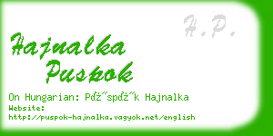 hajnalka puspok business card